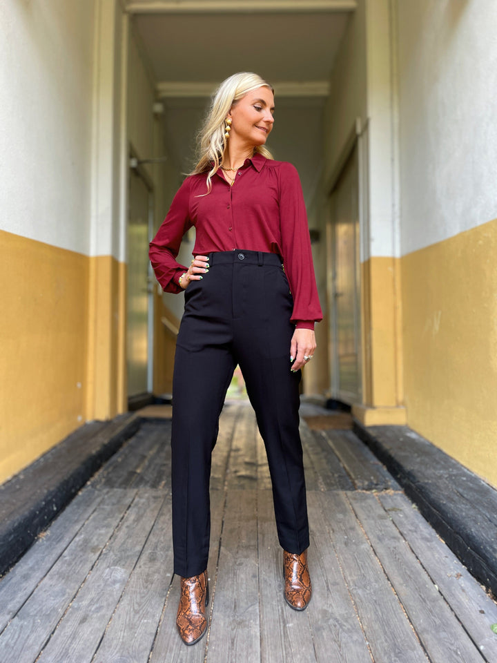 King Louie Topper Carina viskose light bluse - rustrød