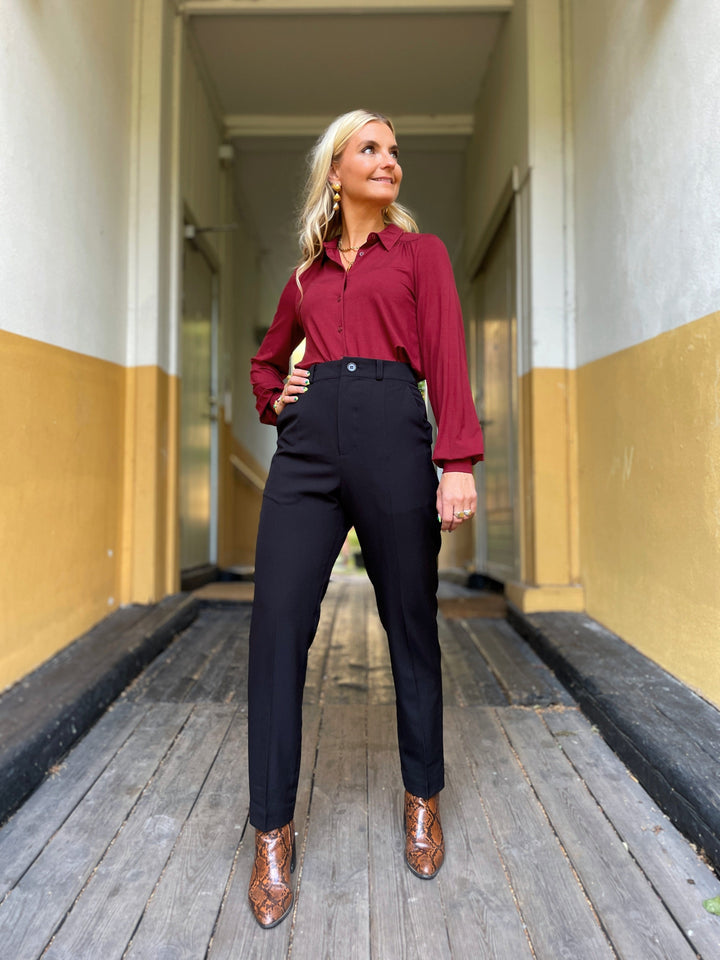 King Louie Topper Carina viskose light bluse - rustrød