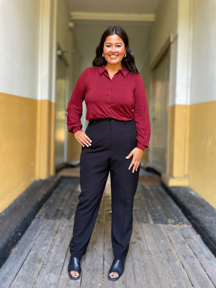 King Louie Topper Carina viskose light bluse - rustrød