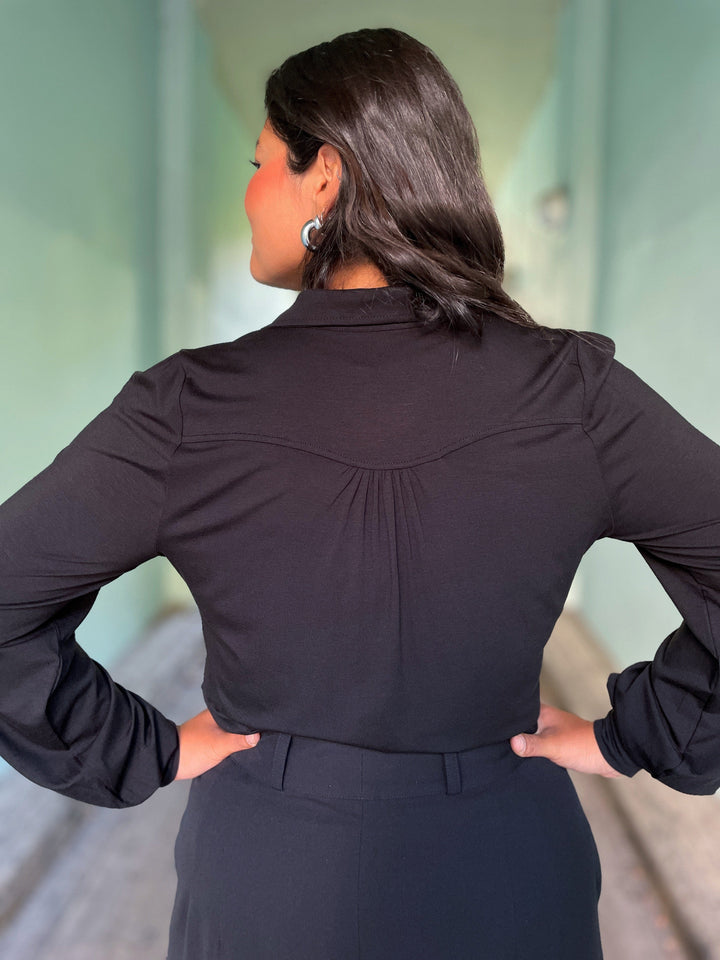 King Louie Topper Carina viskose light bluse - svart