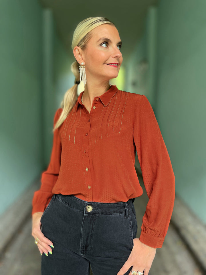 King Louie Topper Karen bluse Sista - spicy brown