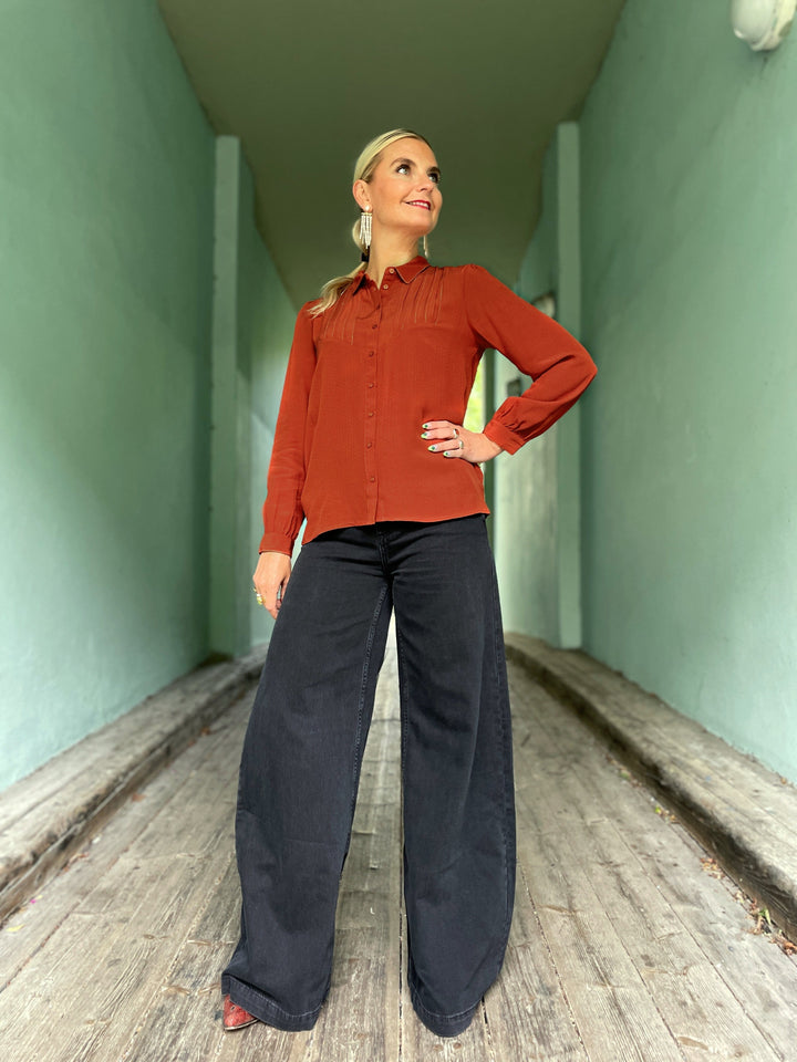King Louie Topper Karen bluse Sista - spicy brown