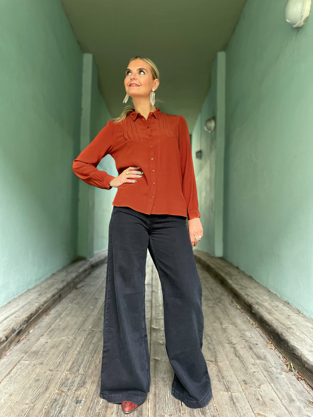 King Louie Topper Karen bluse Sista - spicy brown