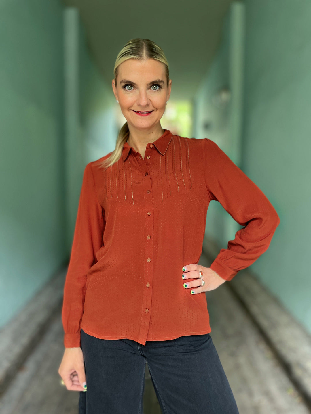 King Louie Topper Karen bluse Sista - spicy brown