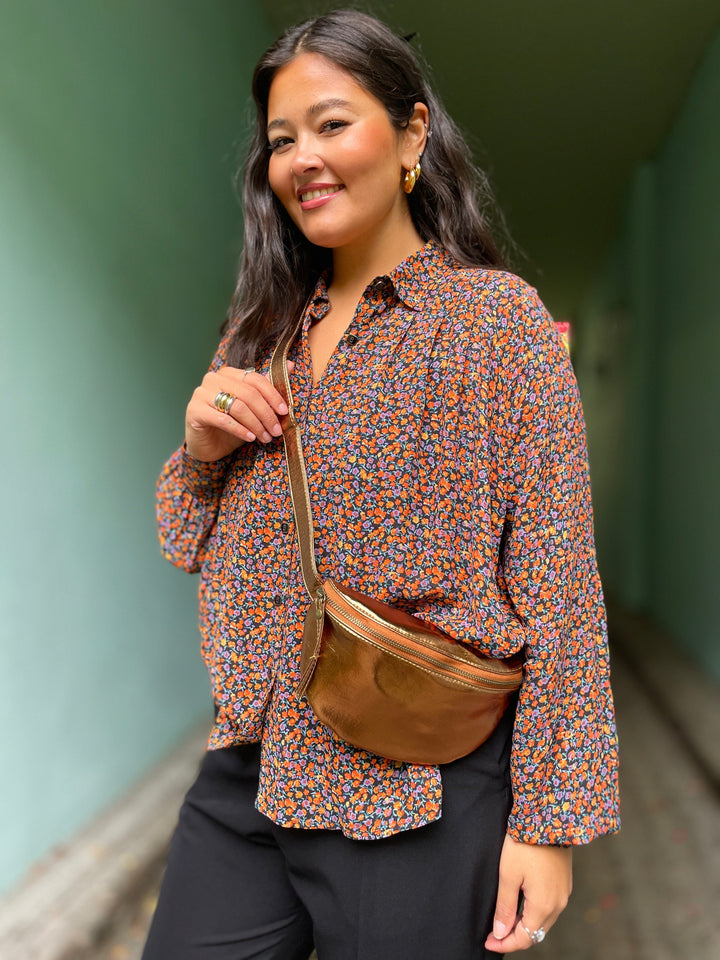 King Louie vesker Shine crossbody bag - bronze brown