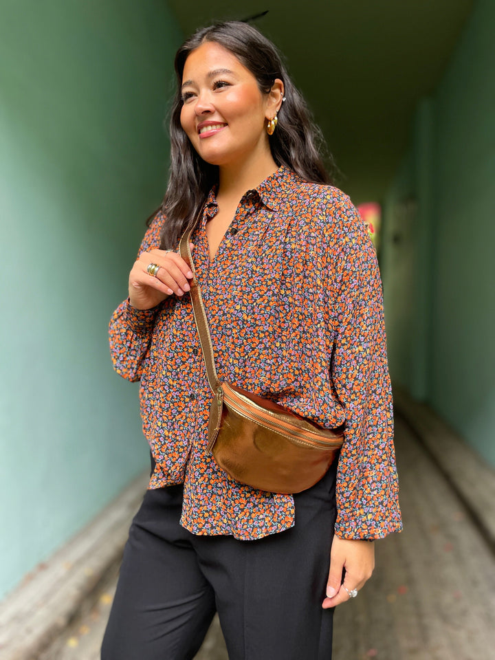 King Louie vesker Shine crossbody bag - bronze brown