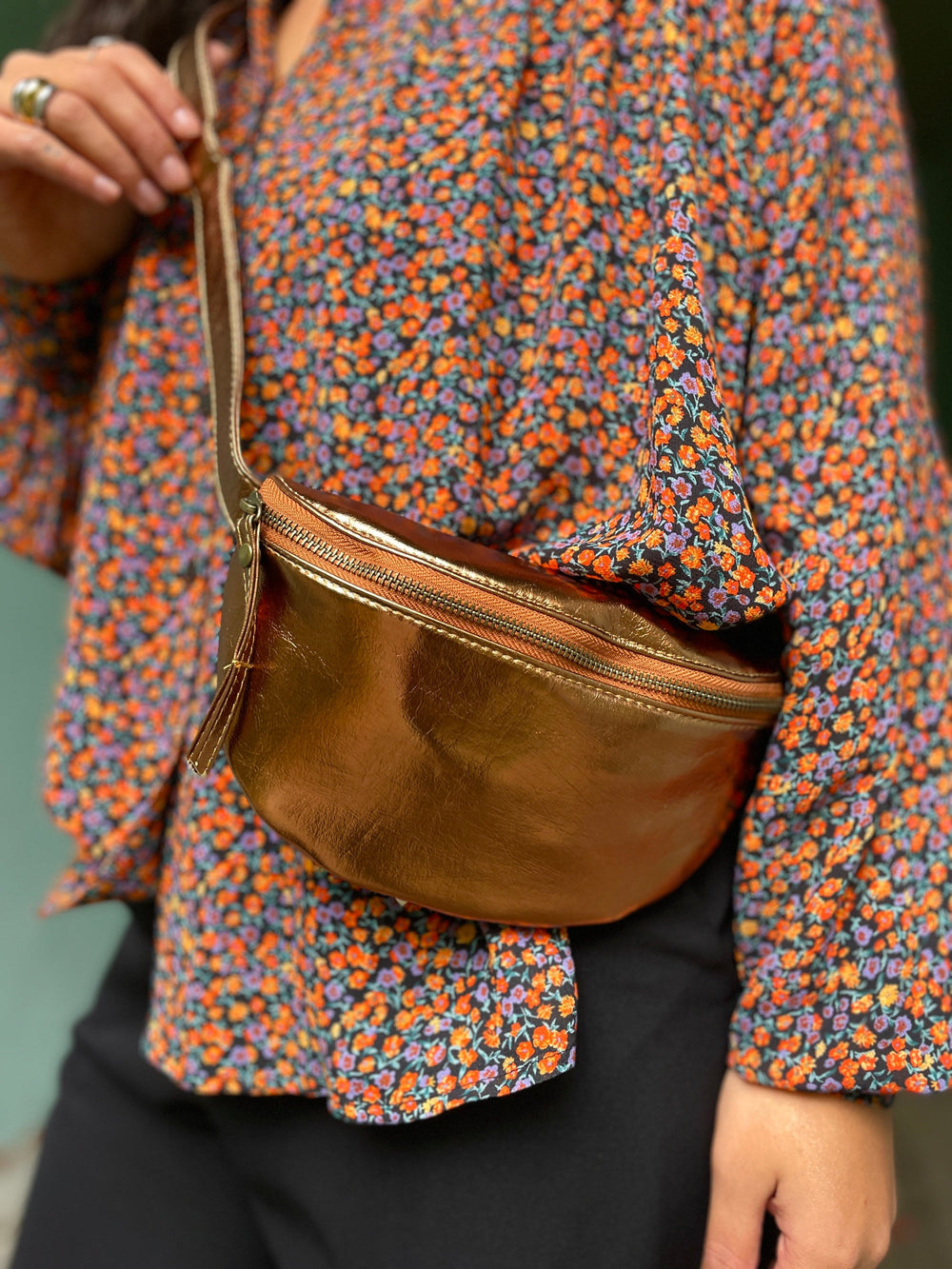 King Louie vesker Shine crossbody bag - bronze brown