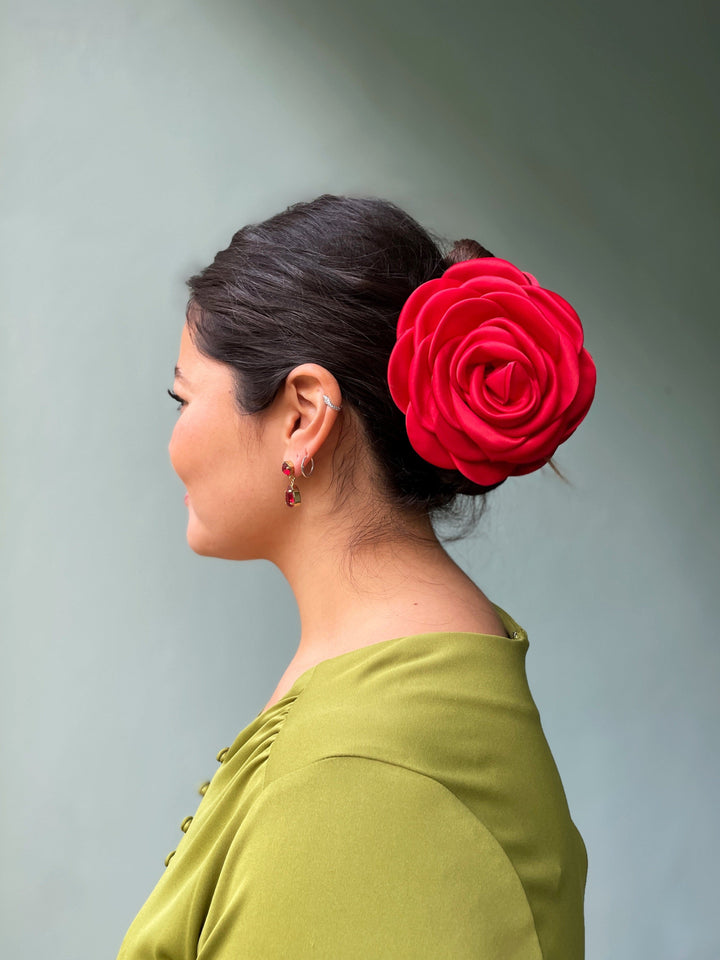 Pico hårpynt Hårklype Stor Satin rose - black