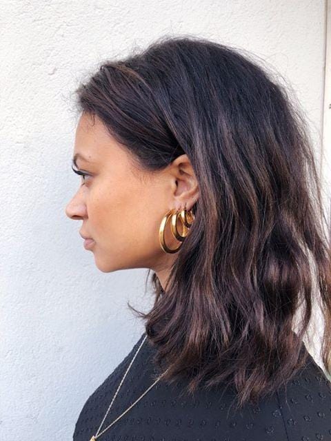 Pico øredobber Sleek hoops sølv - medium