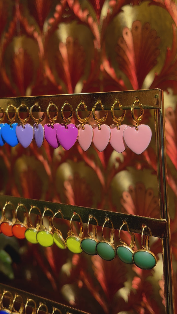 Øredobber hearts - limegrønn