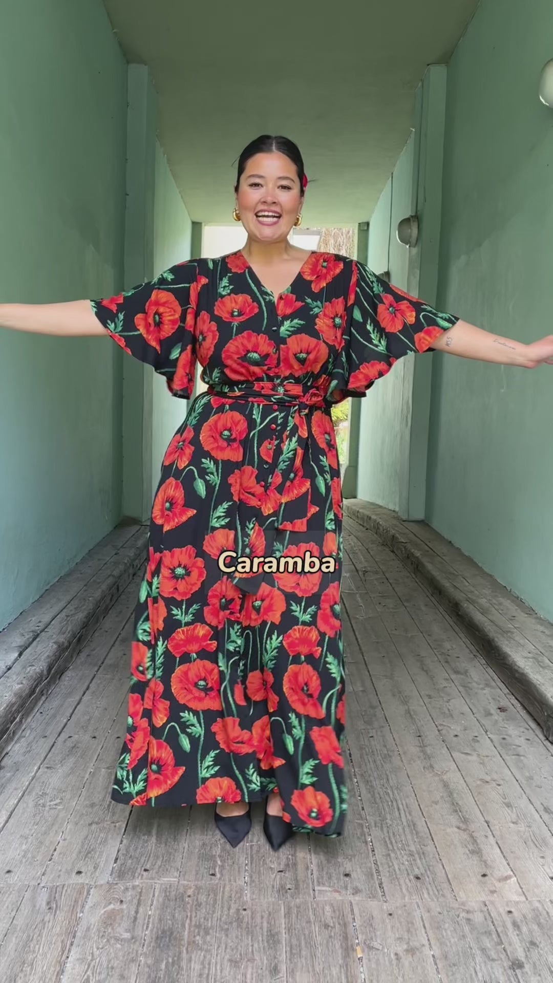 Monika dress - lang kjole - poppy black