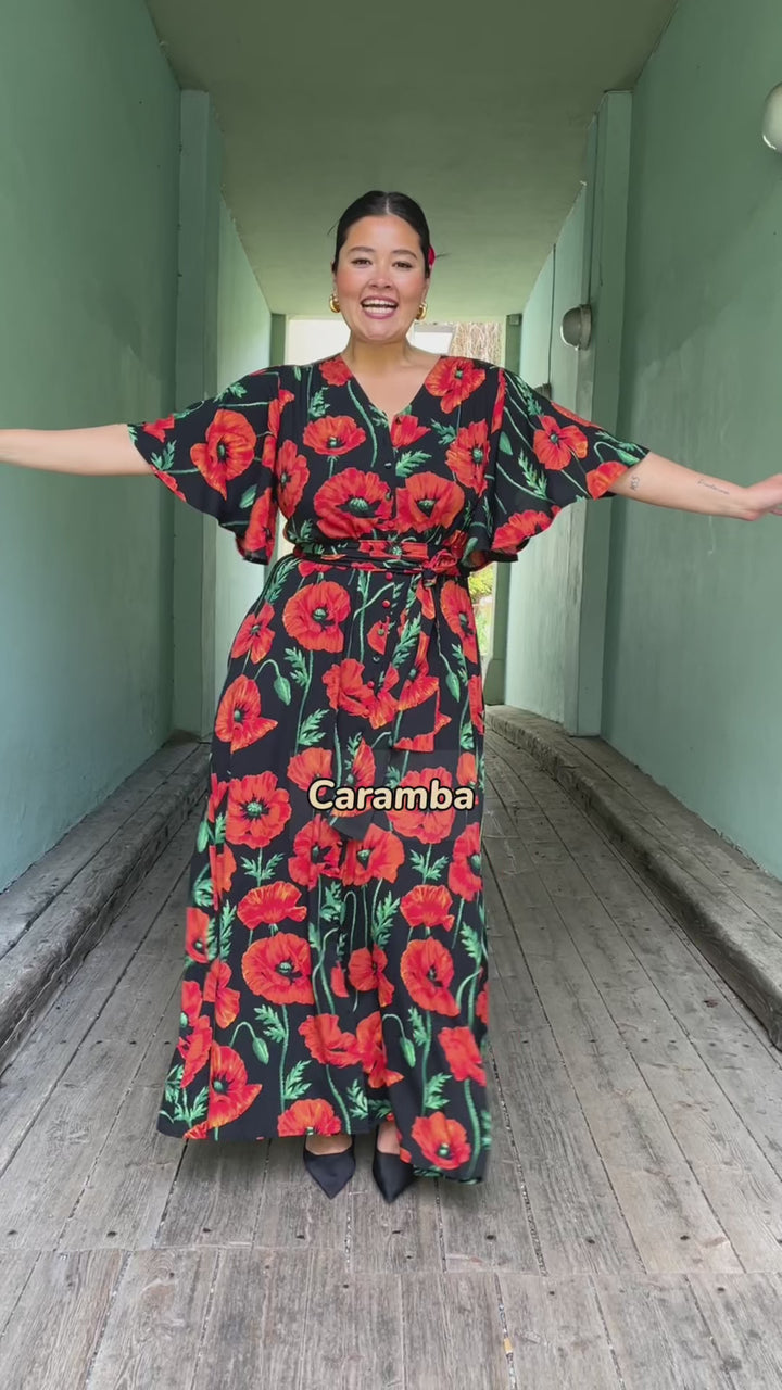 Monika dress - lang kjole - poppy black