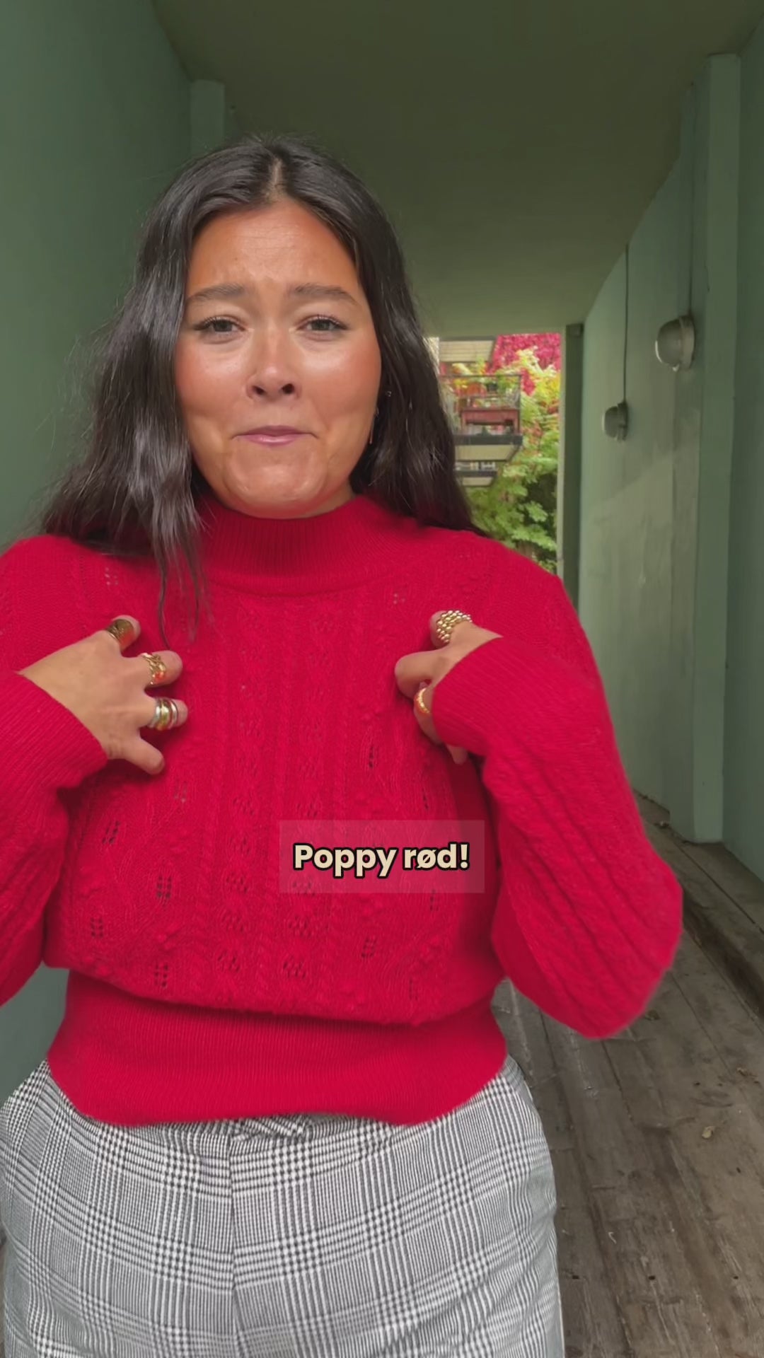 Nilde Leon genser - Fiery Red