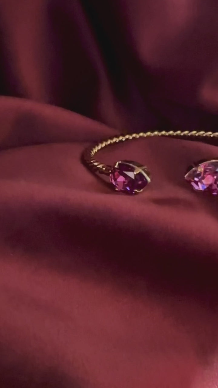 Mini drop bracelet  - dark rose