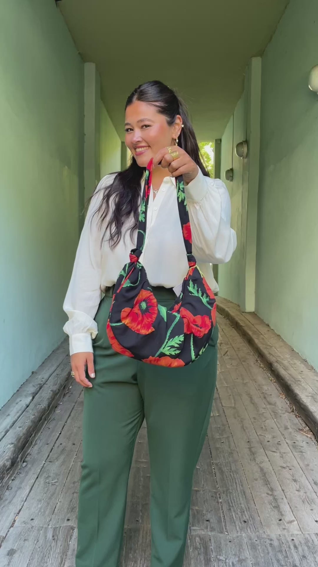 Veske av restestoff - Poppy black