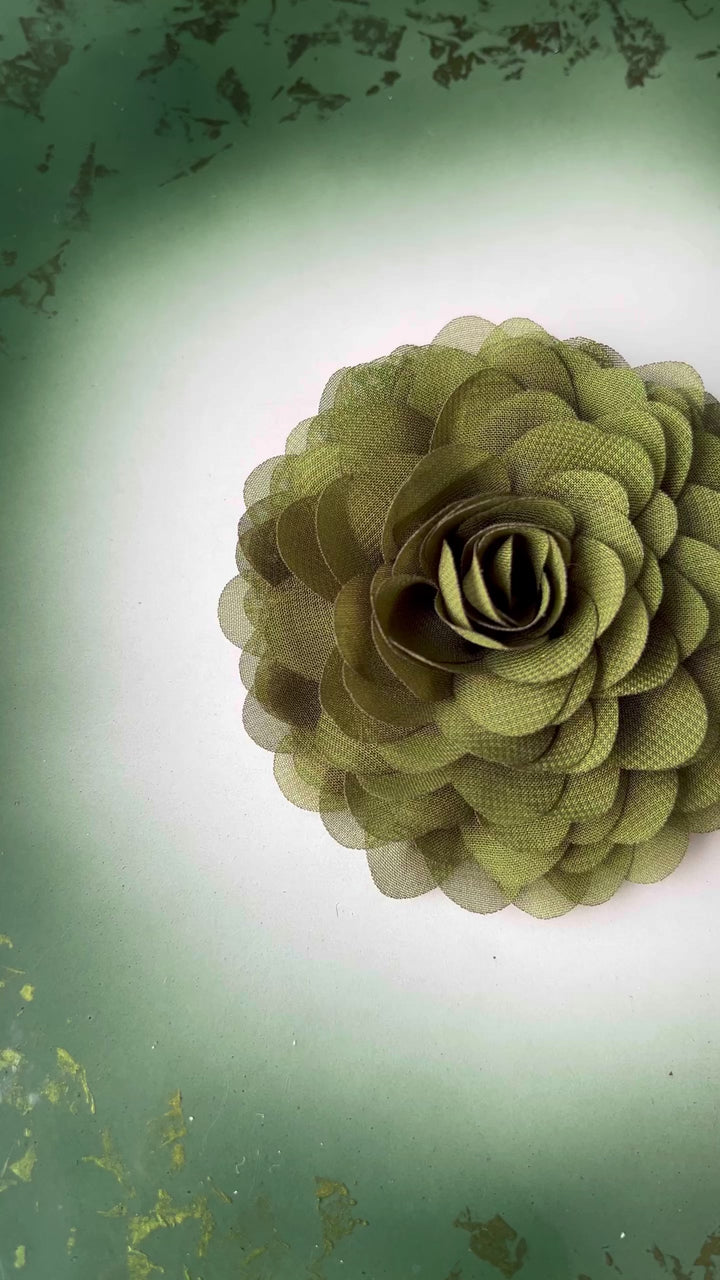 Hårblomst chiffon - mosegrønn