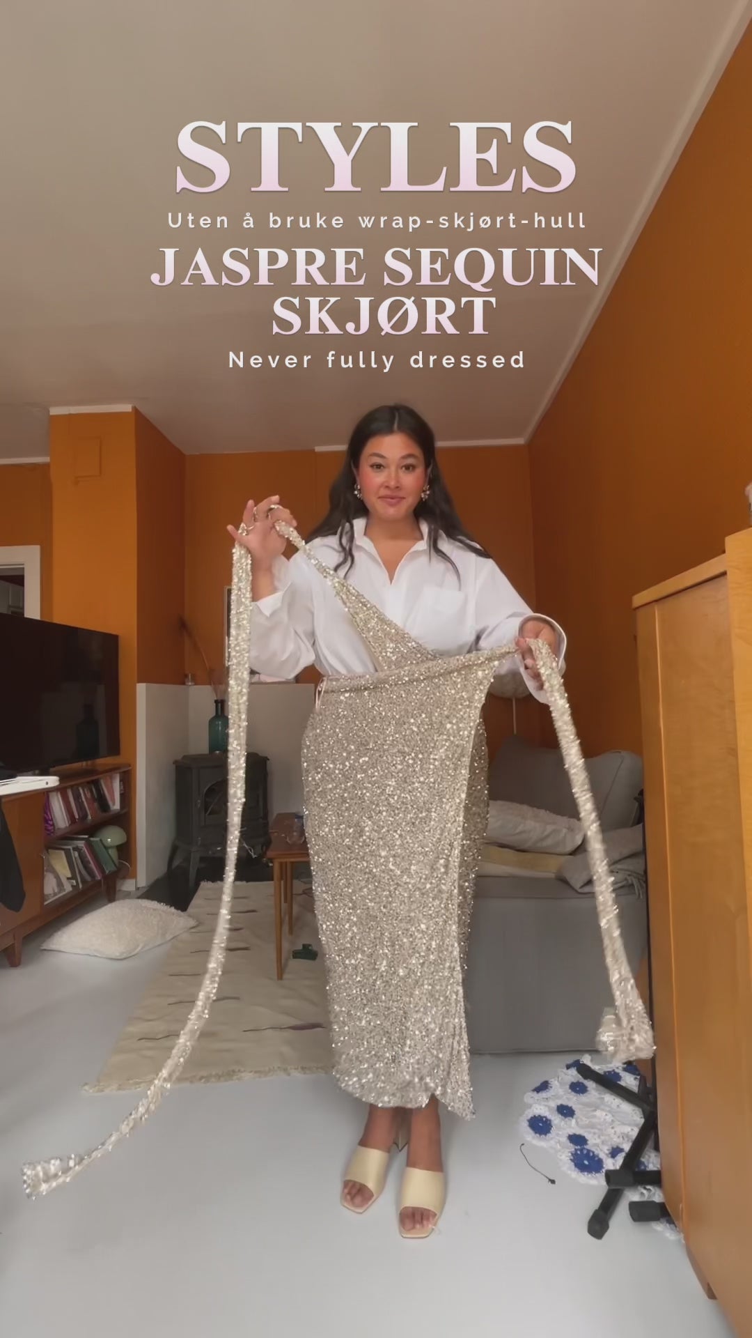 Jaspre maxi sequin skjørt - teal blå