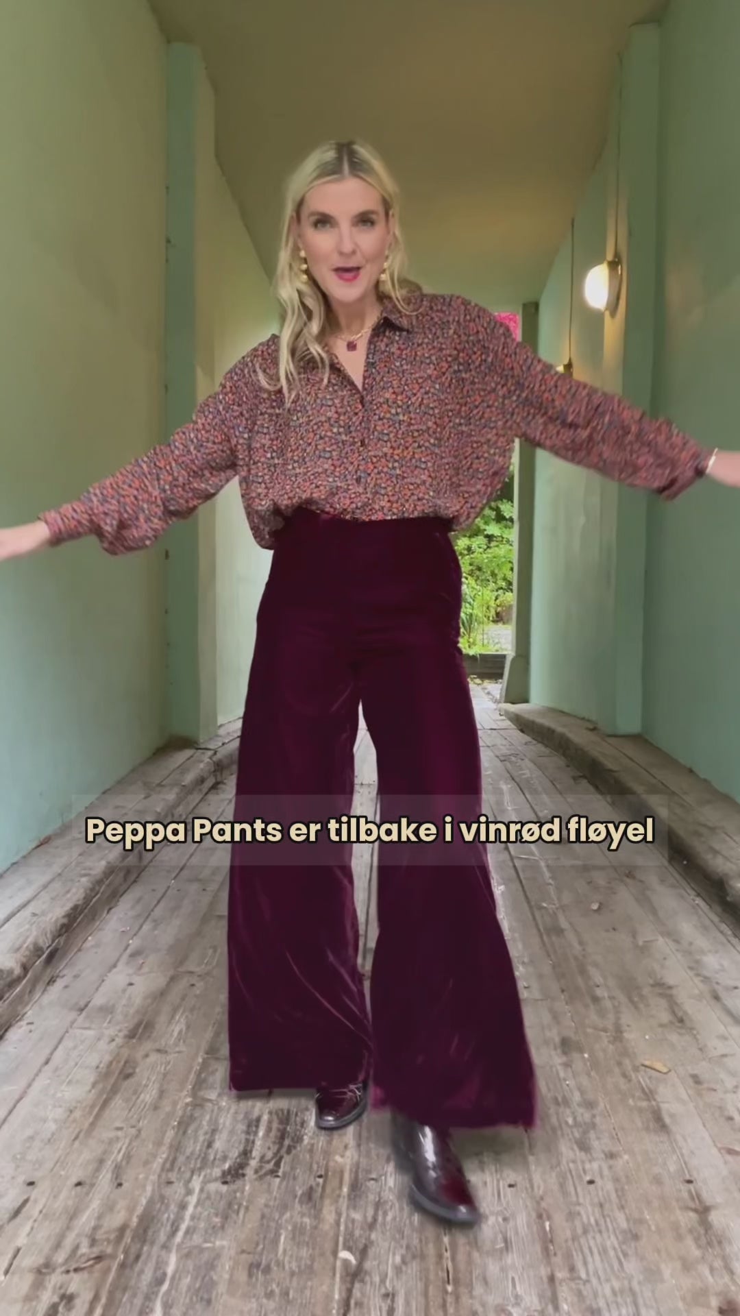 Peppa Velvet bukse - Bordeaux Red