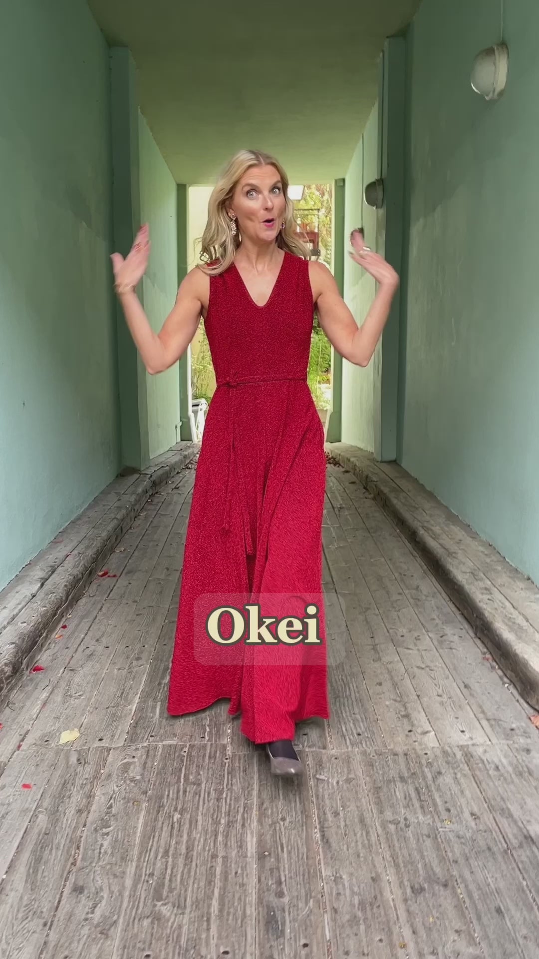 Jolly Jumpsuit lurex - rød