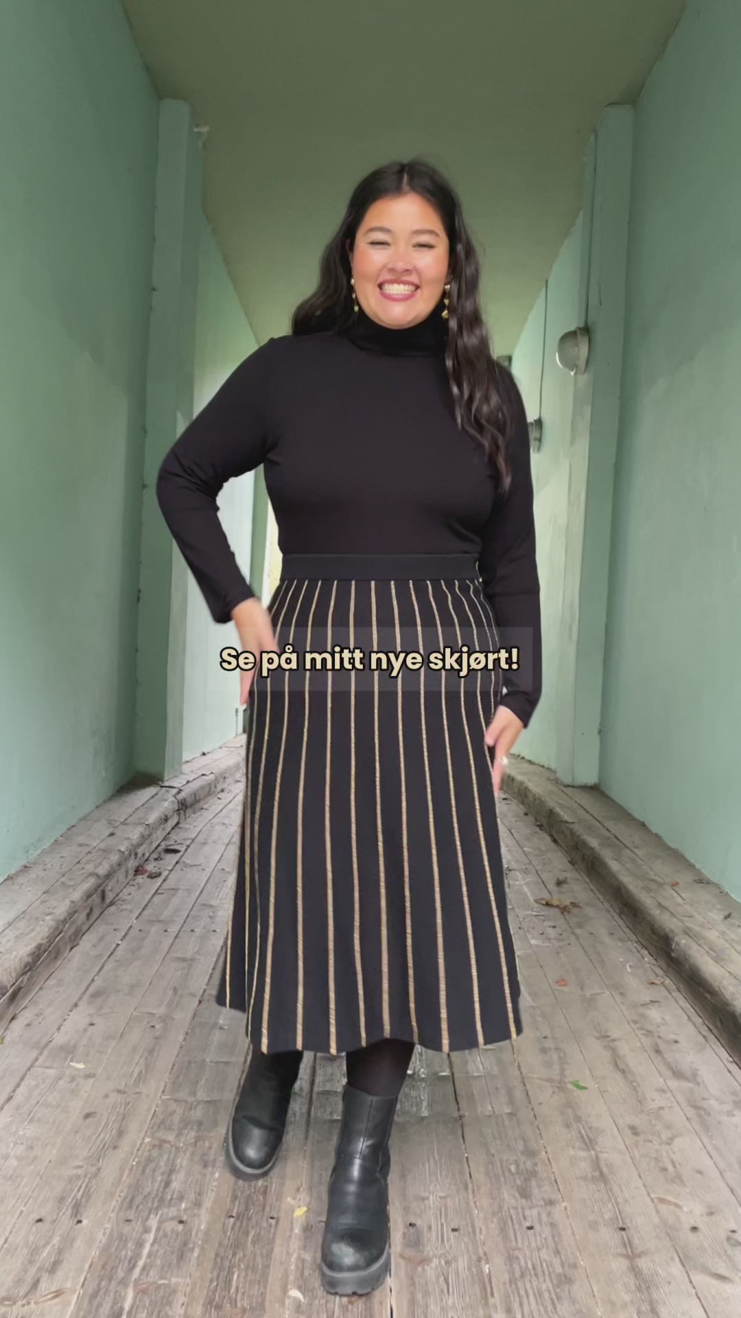 Knit Plume skjørt - svart