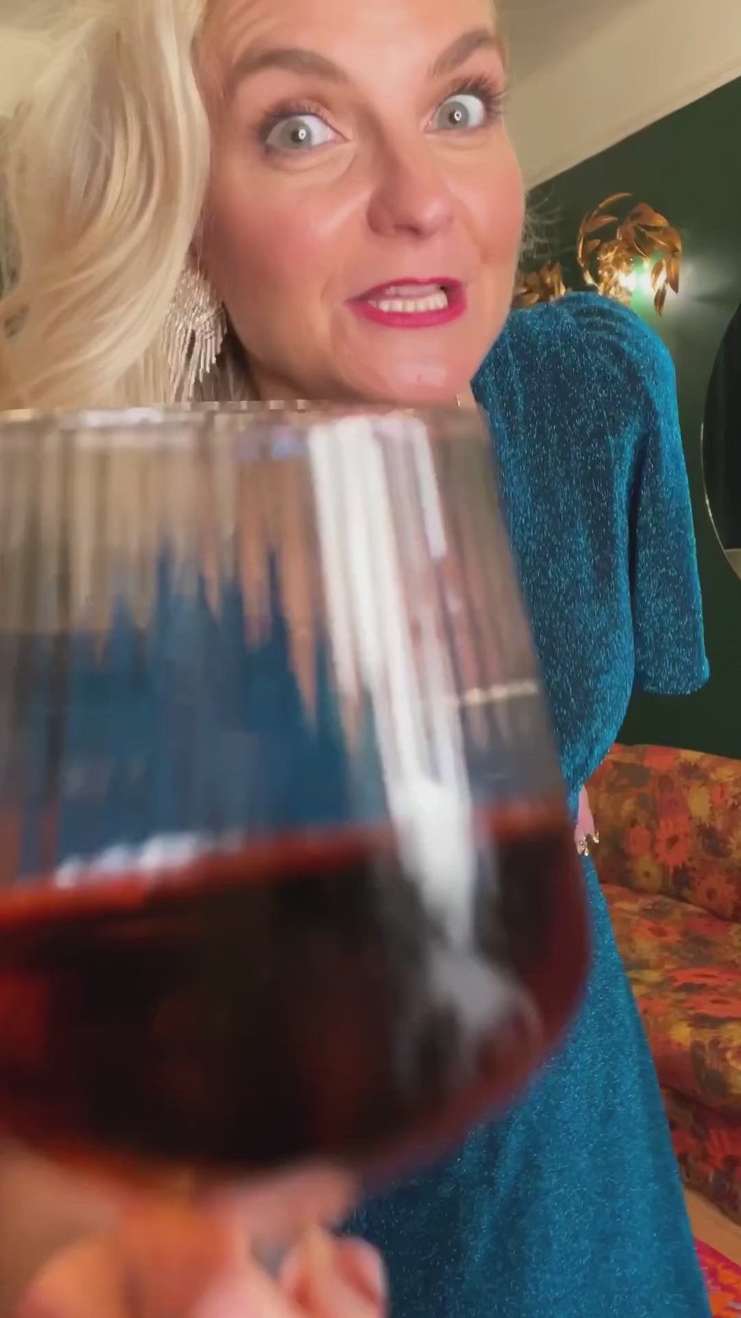 Diana Dress lurex - lang kjole - blå