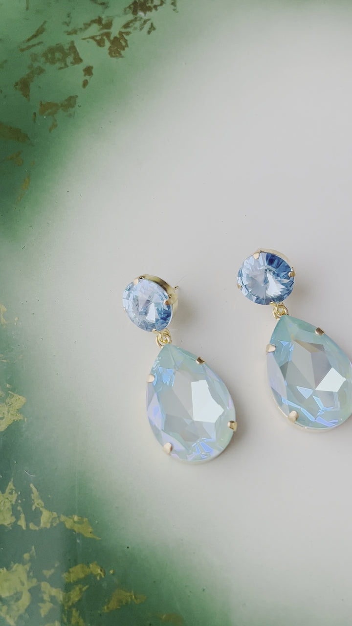 Perfect drop earrings - aquamarine/silky sage delite