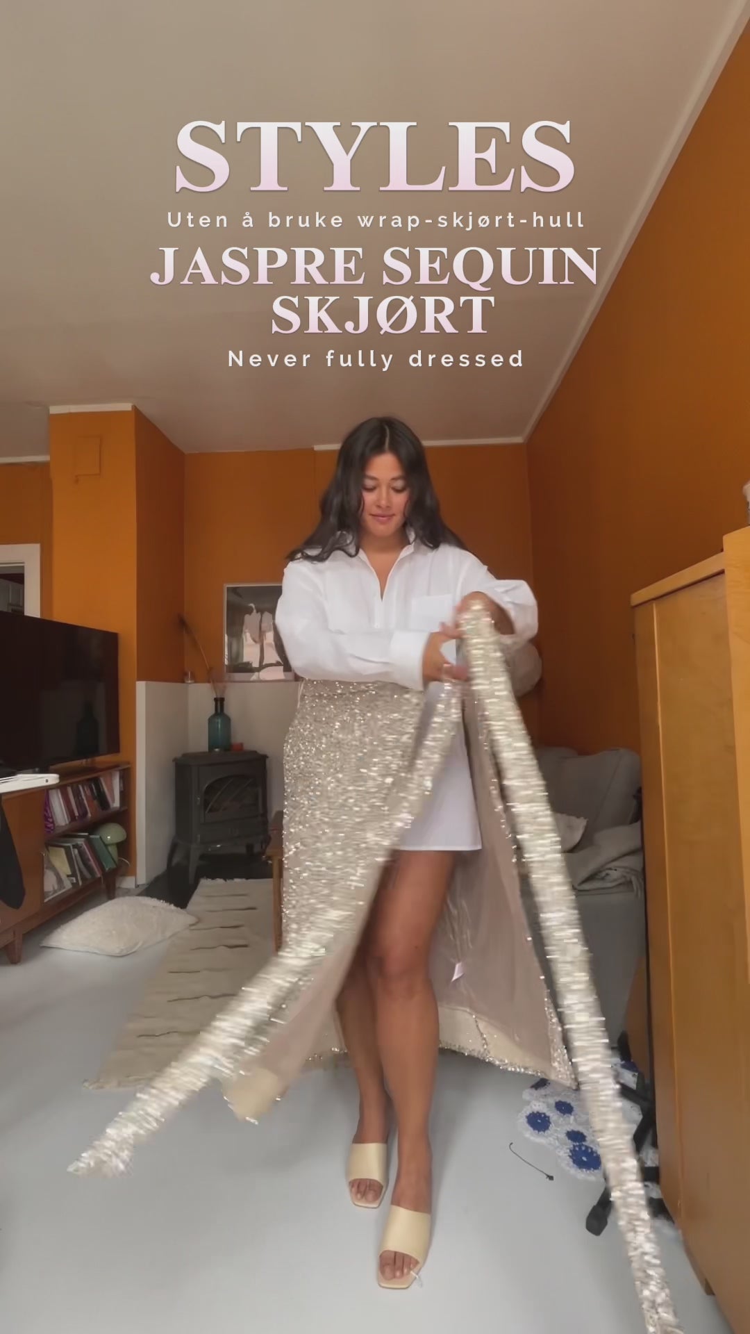 Jaspre maxi sequin skjørt - teal blå