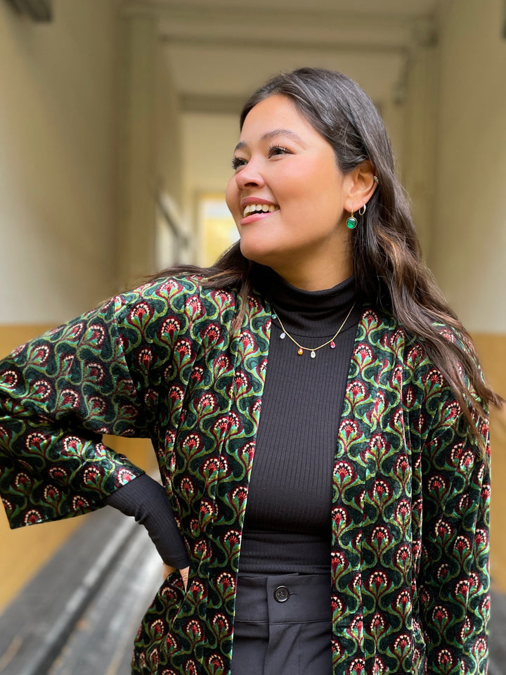 Urban Hippies øredobber Øredobber dots - emerald glitter