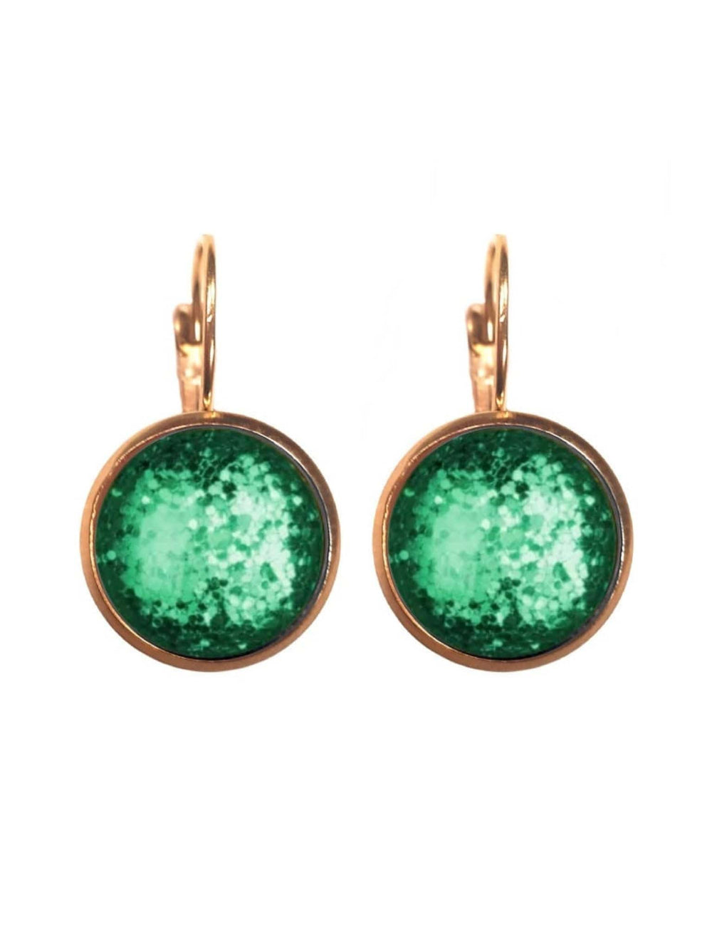 Urban Hippies øredobber Øredobber dots - emerald glitter