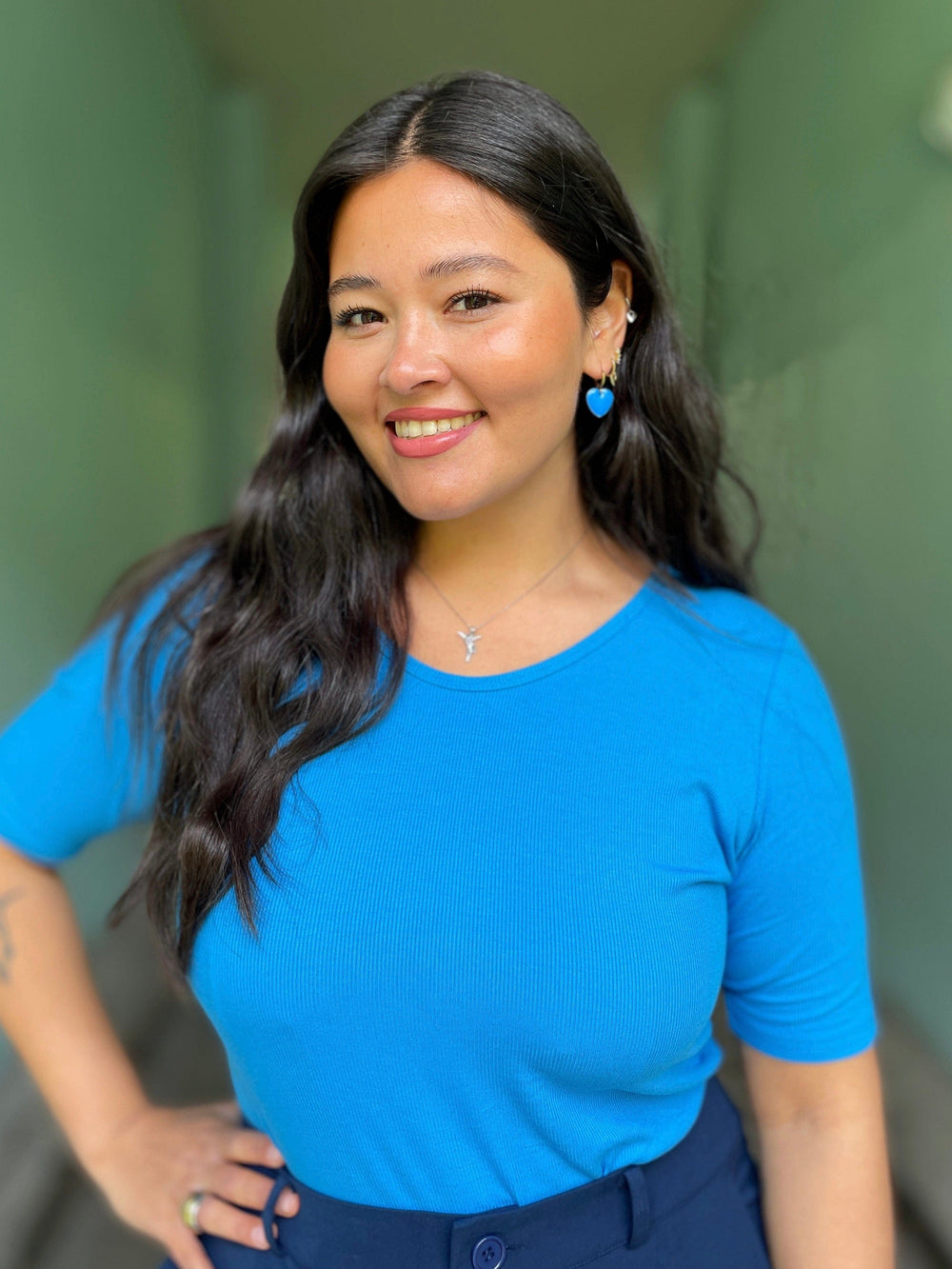 Urban Hippies øredobber Øredobber hearts - blå