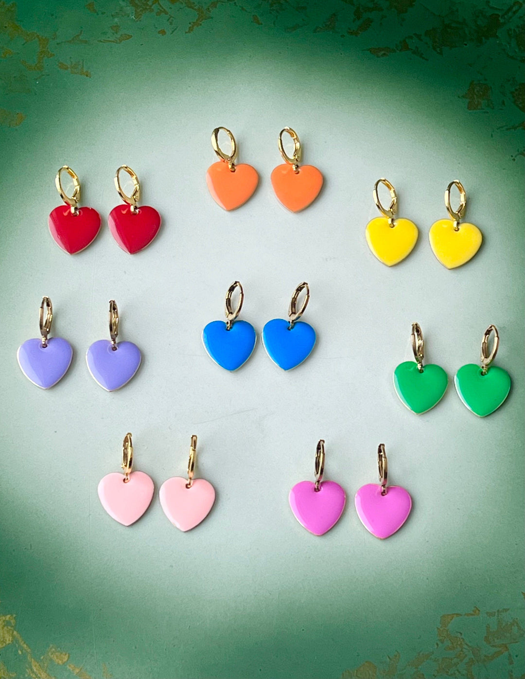 Urban Hippies øredobber Øredobber hearts - gul