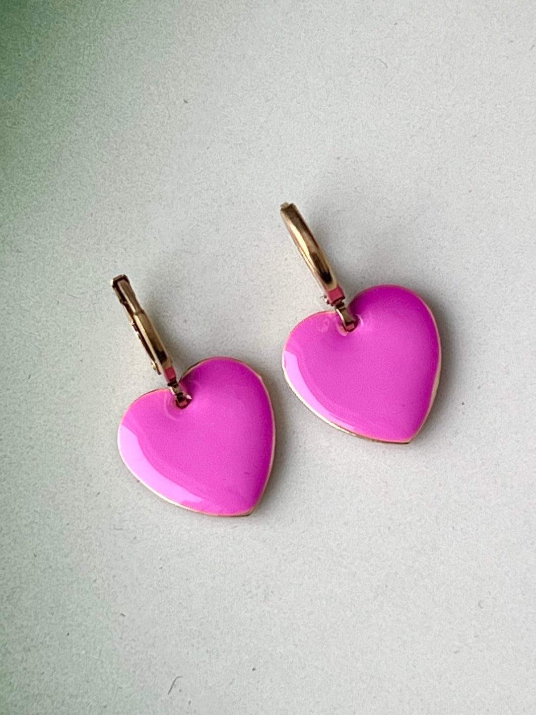 Urban Hippies øredobber Øredobber hearts - mørkerosa