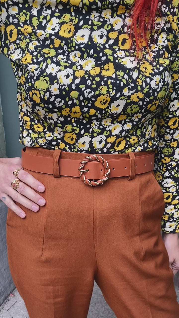 Belte tvunnet spenne  - brun