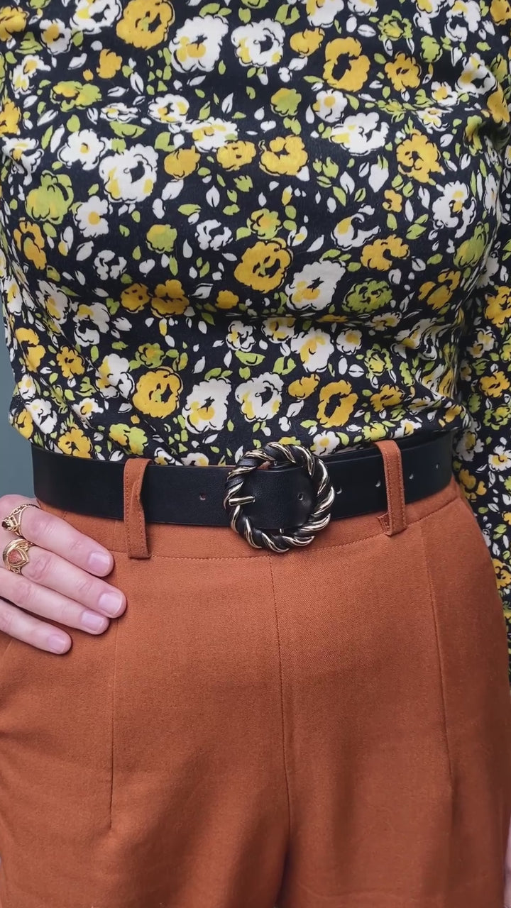 Belte tvunnet spenne - sort