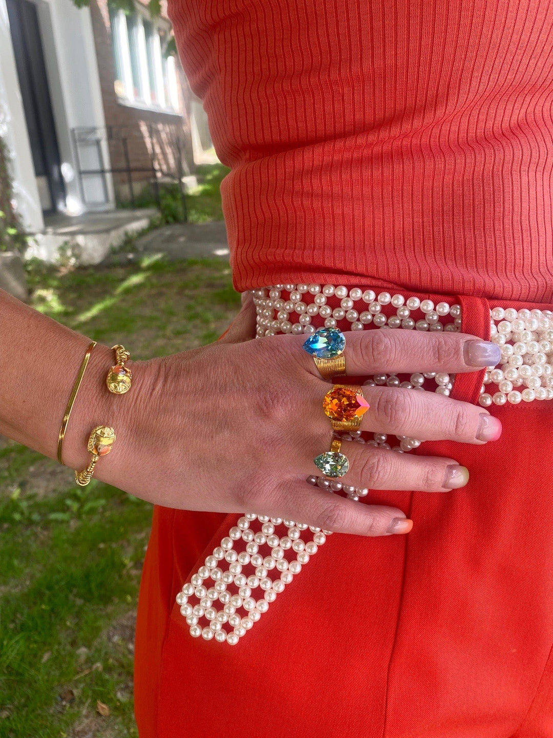 Caroline Svedbom ringer Classic drop ring - aquamarine