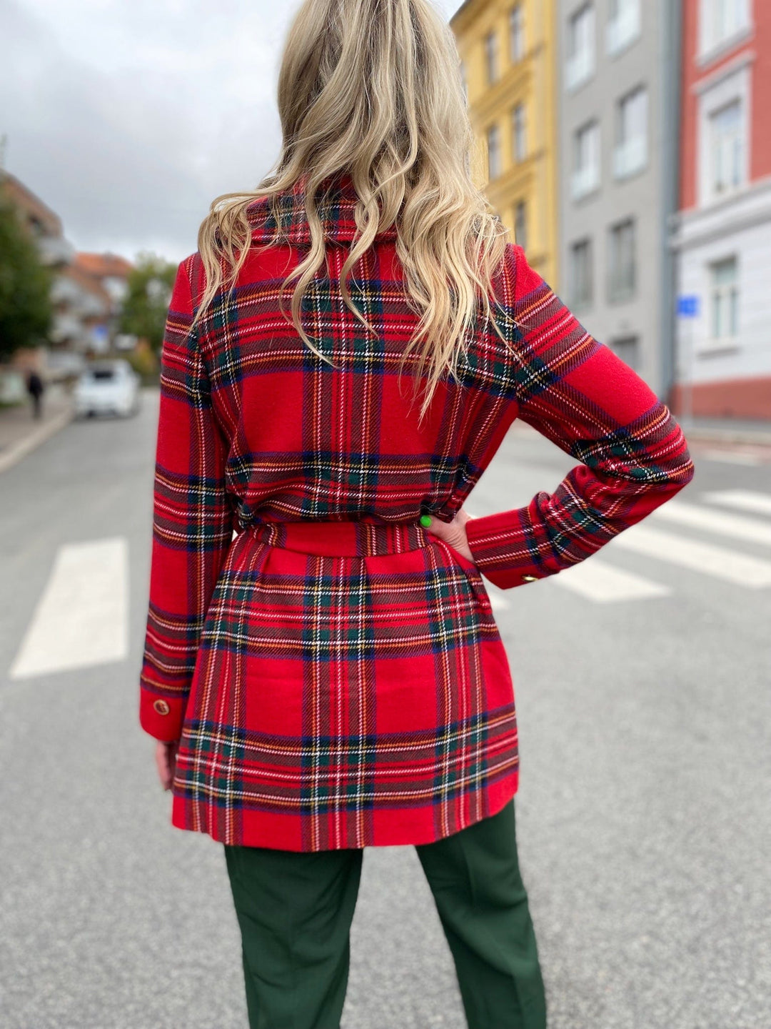 Dianas Vintage kåper Franz Coat short - tartan