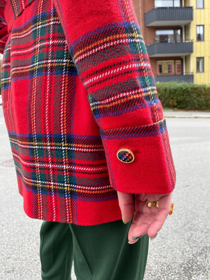 Dianas Vintage kåper Franz Coat short - tartan