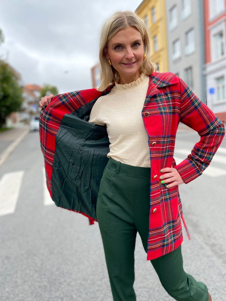 Dianas Vintage kåper Franz Coat short - tartan