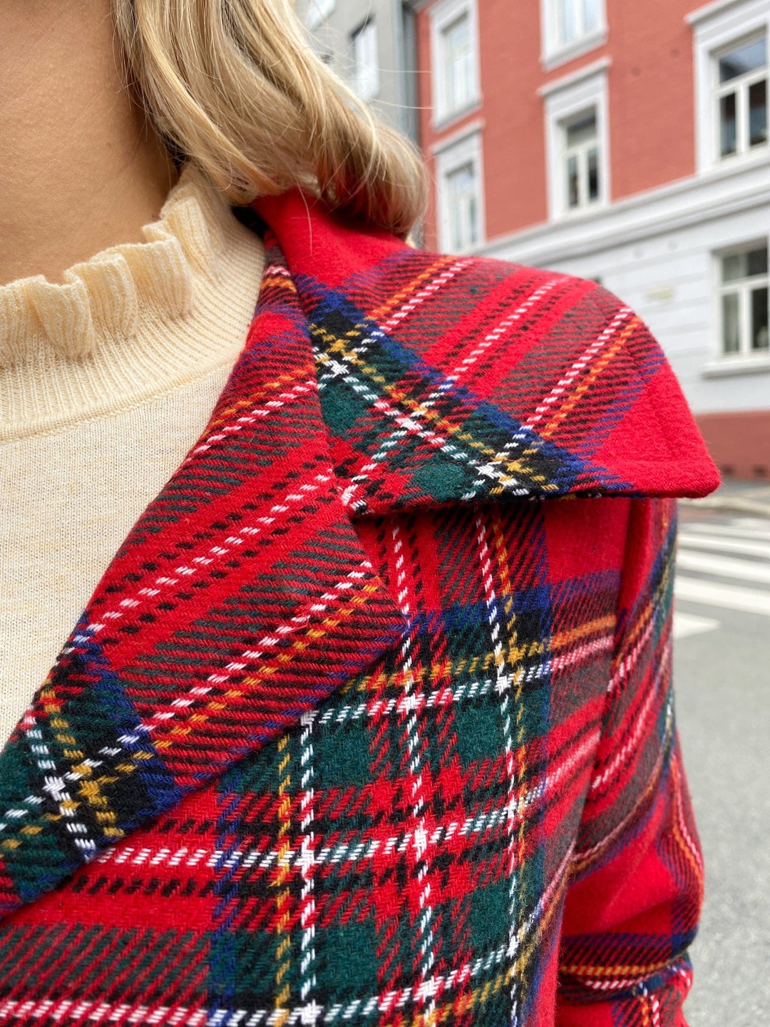 Dianas Vintage kåper Franz Coat short - tartan