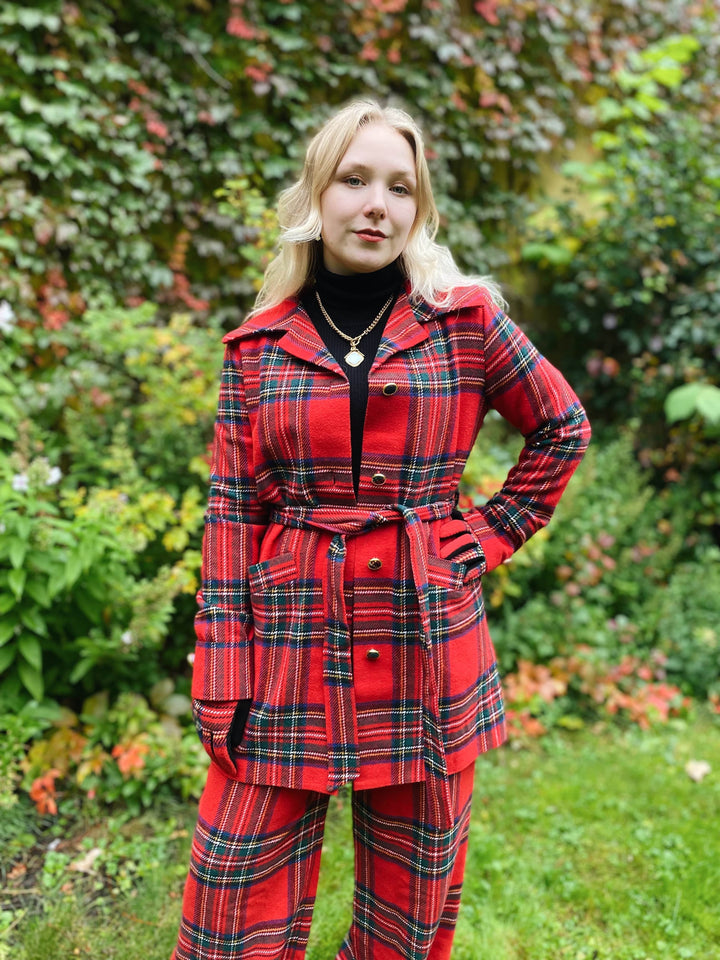 Dianas Vintage kåper Franz Coat short - tartan