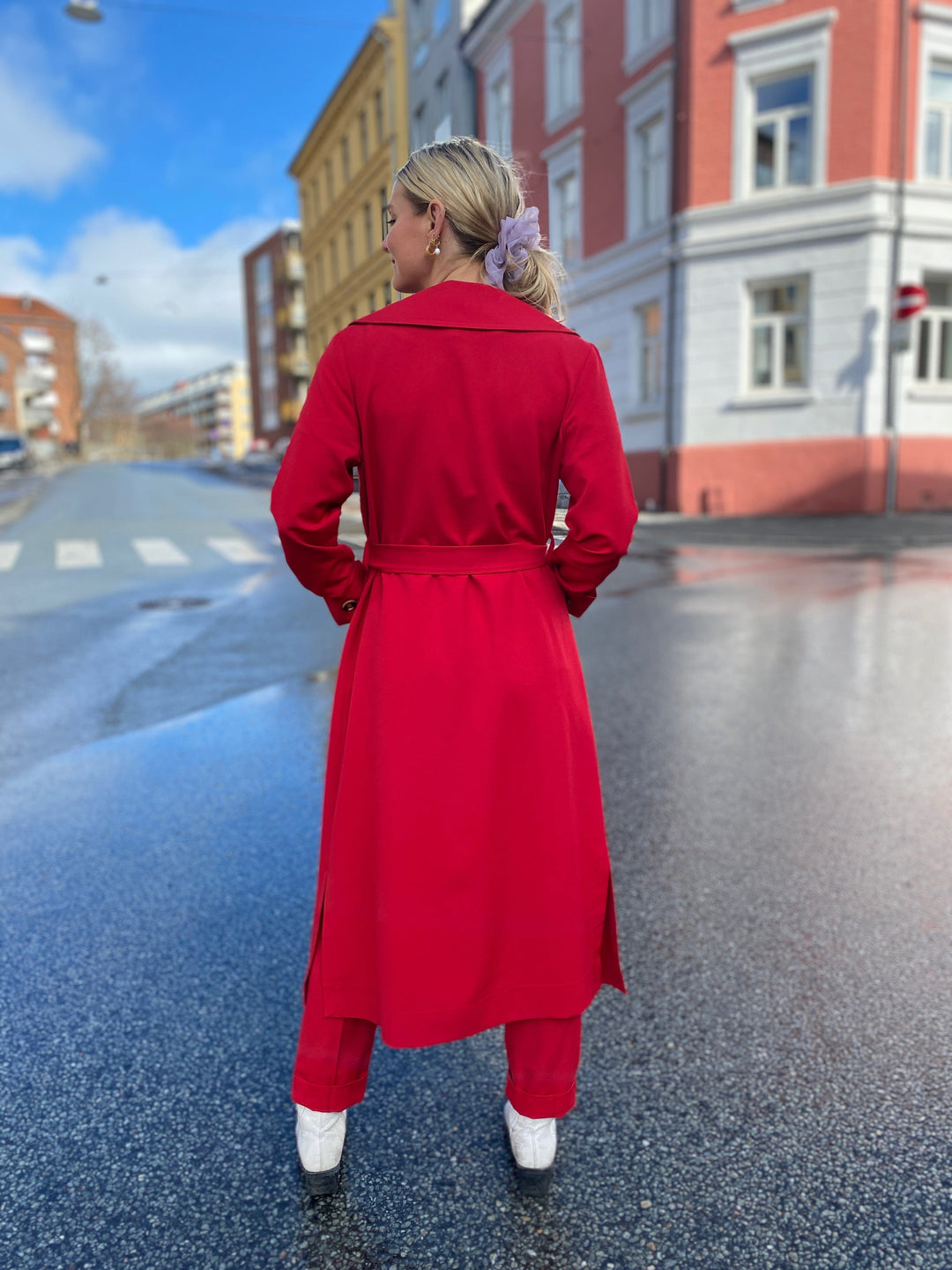 Dianas Vintage kåper Franz Coat Twill - red