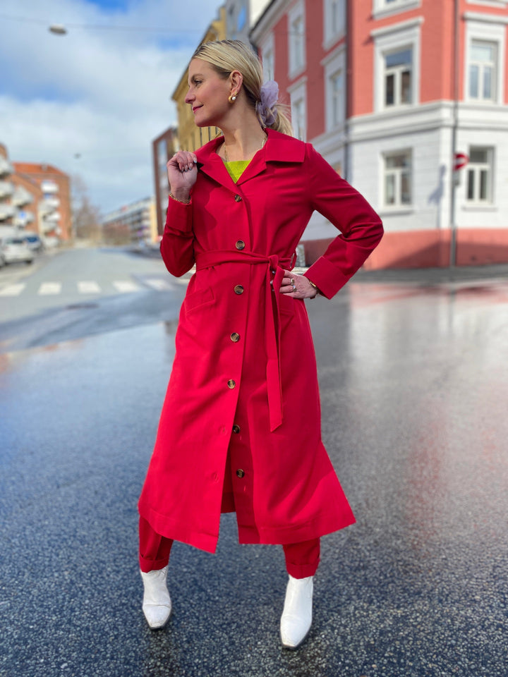 Dianas Vintage kåper Franz Coat Twill - red