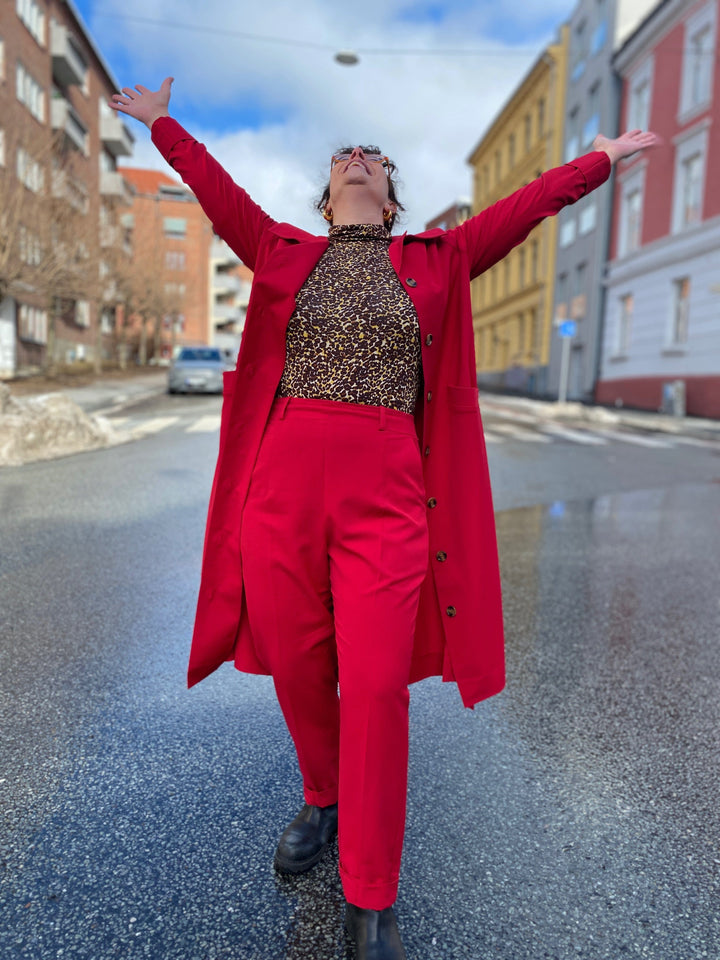 Dianas Vintage kåper Franz Coat Twill - red