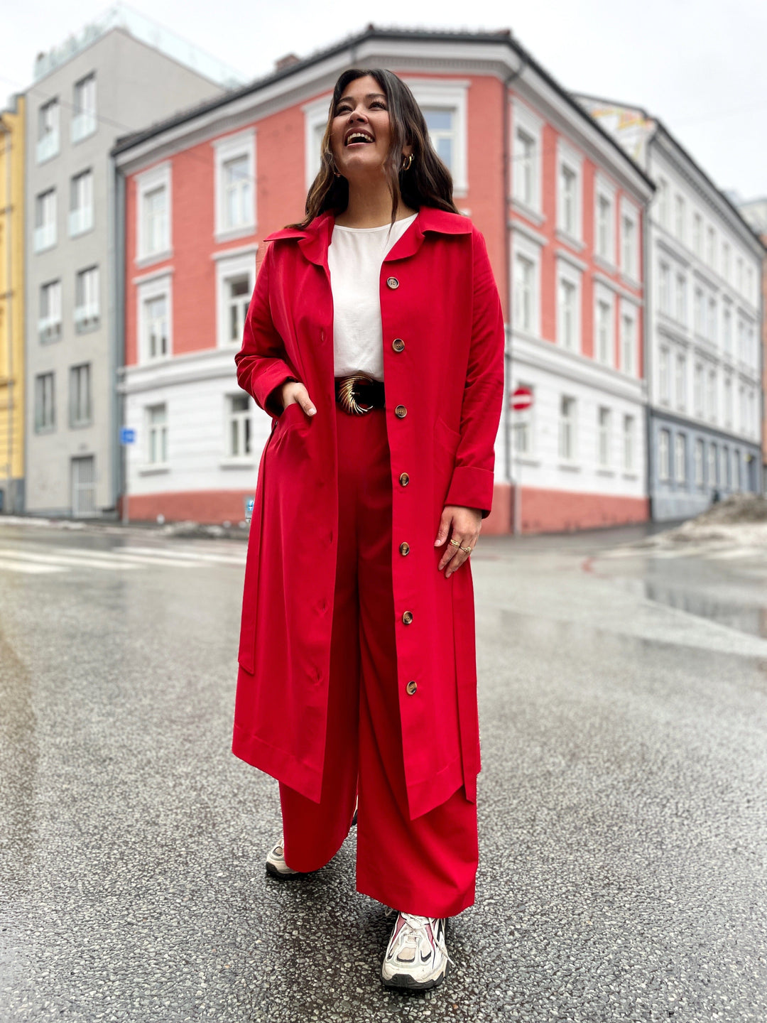 Dianas Vintage kåper Franz Coat Twill - red