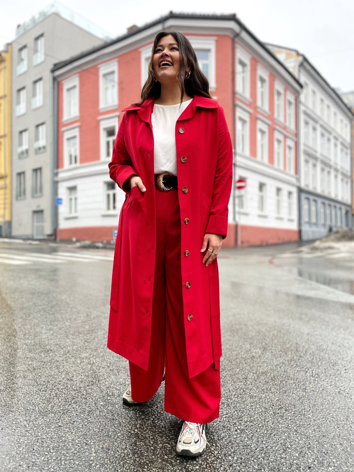 Dianas Vintage kåper Franz Coat Twill - red