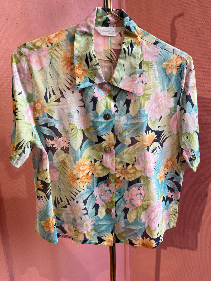 Vintagebluse - 526 Tropenatt str S