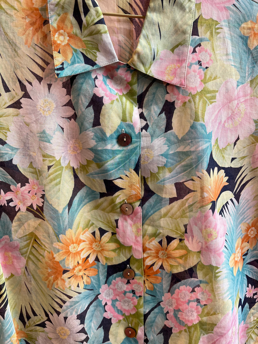 Vintagebluse - 526 Tropenatt str S