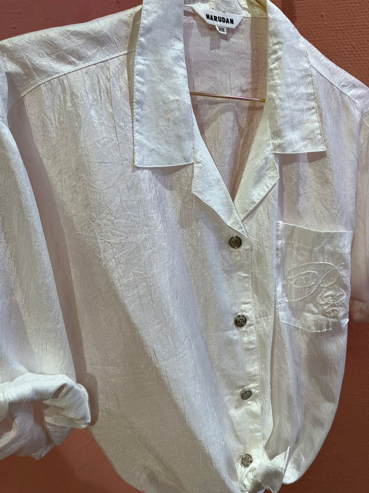 Vintagebluse - 364 Meringue str M