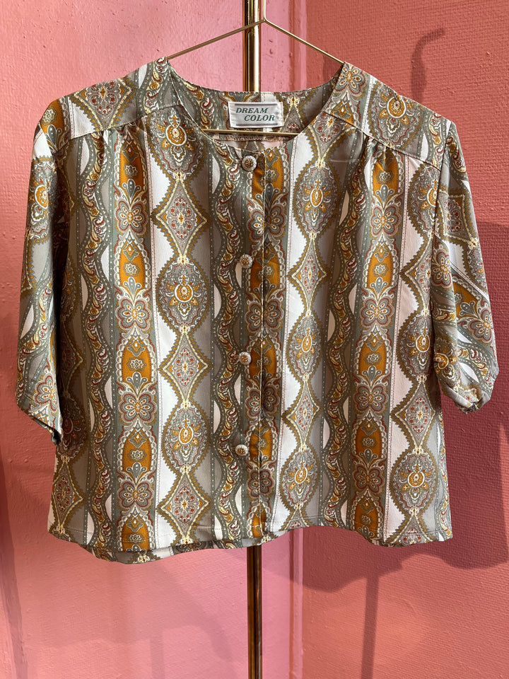 Vintagebluse - 516 Orientalsk tapet str L