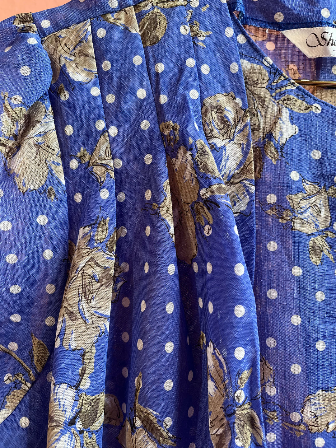 Vintagebluse - 519 Knyttedetalj str XS